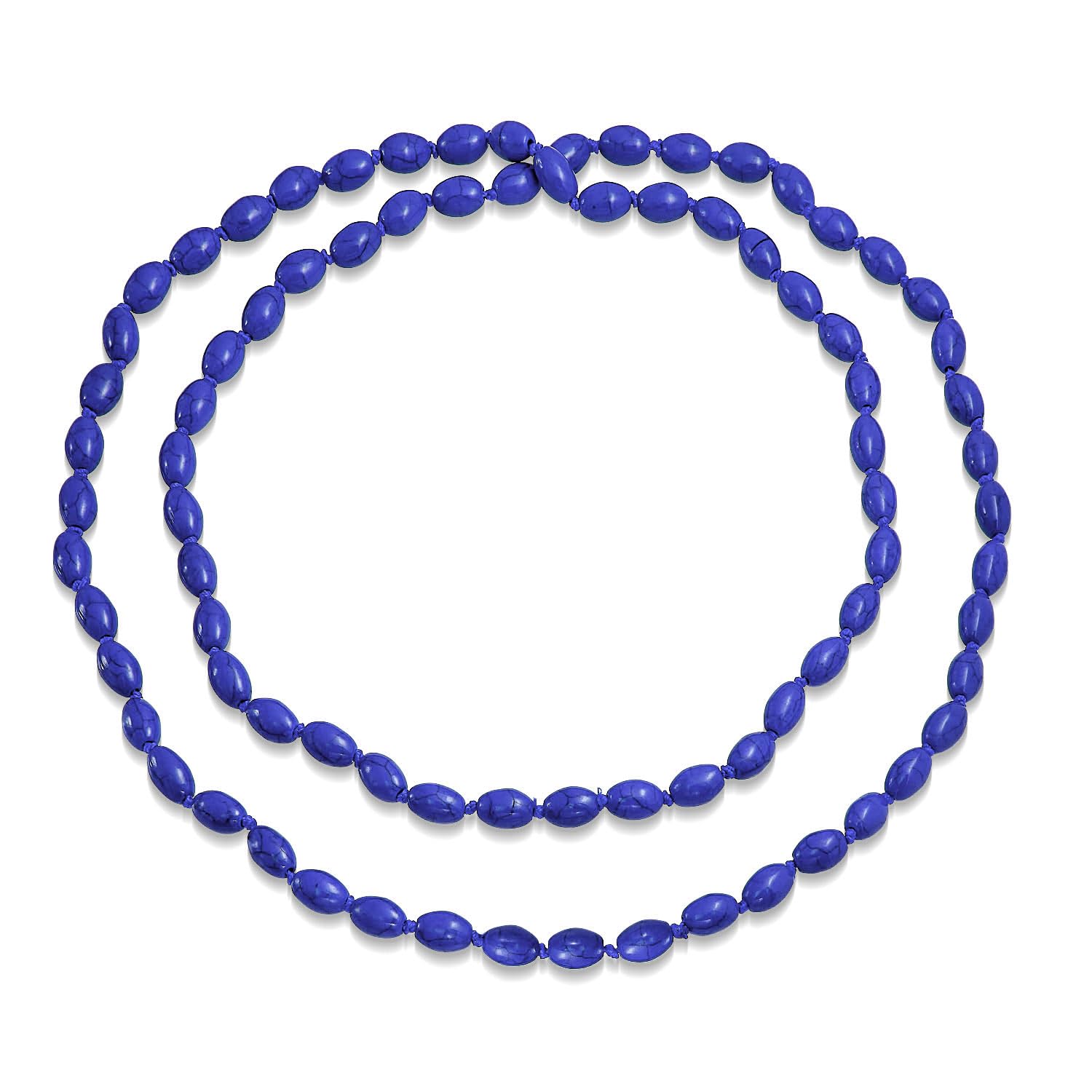 Extra Largo Sin Fin De Envoltura De Capas De Semillas De Abalorios De Forma Ovalada Púrpura Rojo Azul Turquesa Simulado Collar De Piedras Preciosas Joyas Occidental Para Las Mujeres De 50 Pulgadas