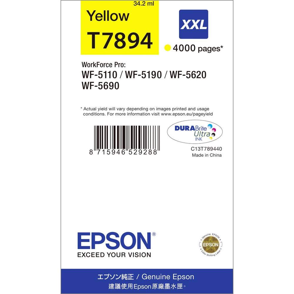 Epson T7894 Tinte, Singlepack gelb, extra hohe Kapazität C13T789440 Super high
