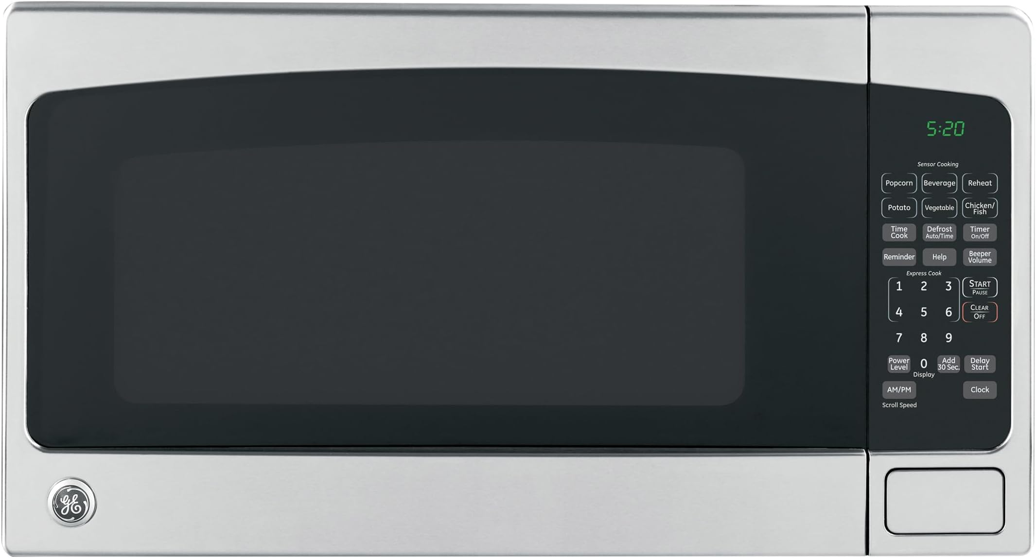 Countertop Microwave Oven,1, 200-watt Capacity, 2.0 Cubic Ft., 8 Auto Setting Cooking Settings, Child-Lock Technology, Kitchen Essentials for the Countertop, Dorm Room or Apartment, Stainless Steel