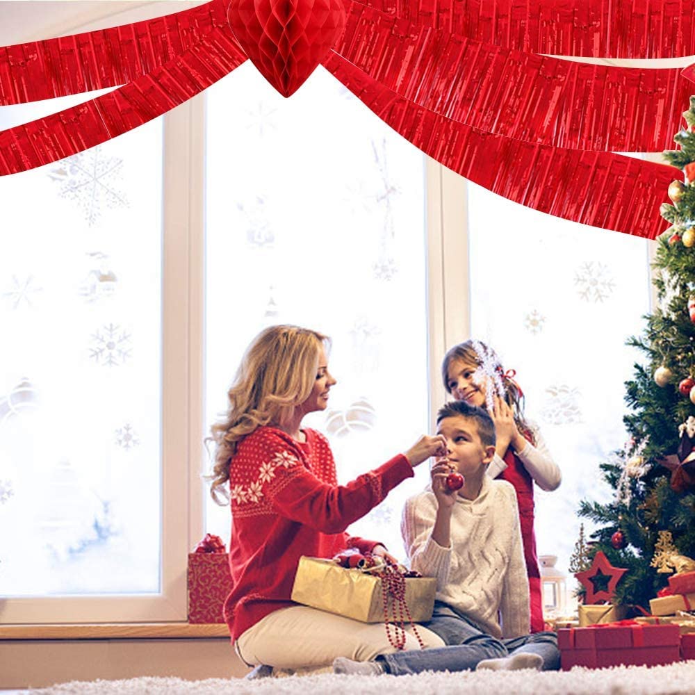 Lot De 6 Guirlandes à Franges Métalliques De 3 M Pour Décoration