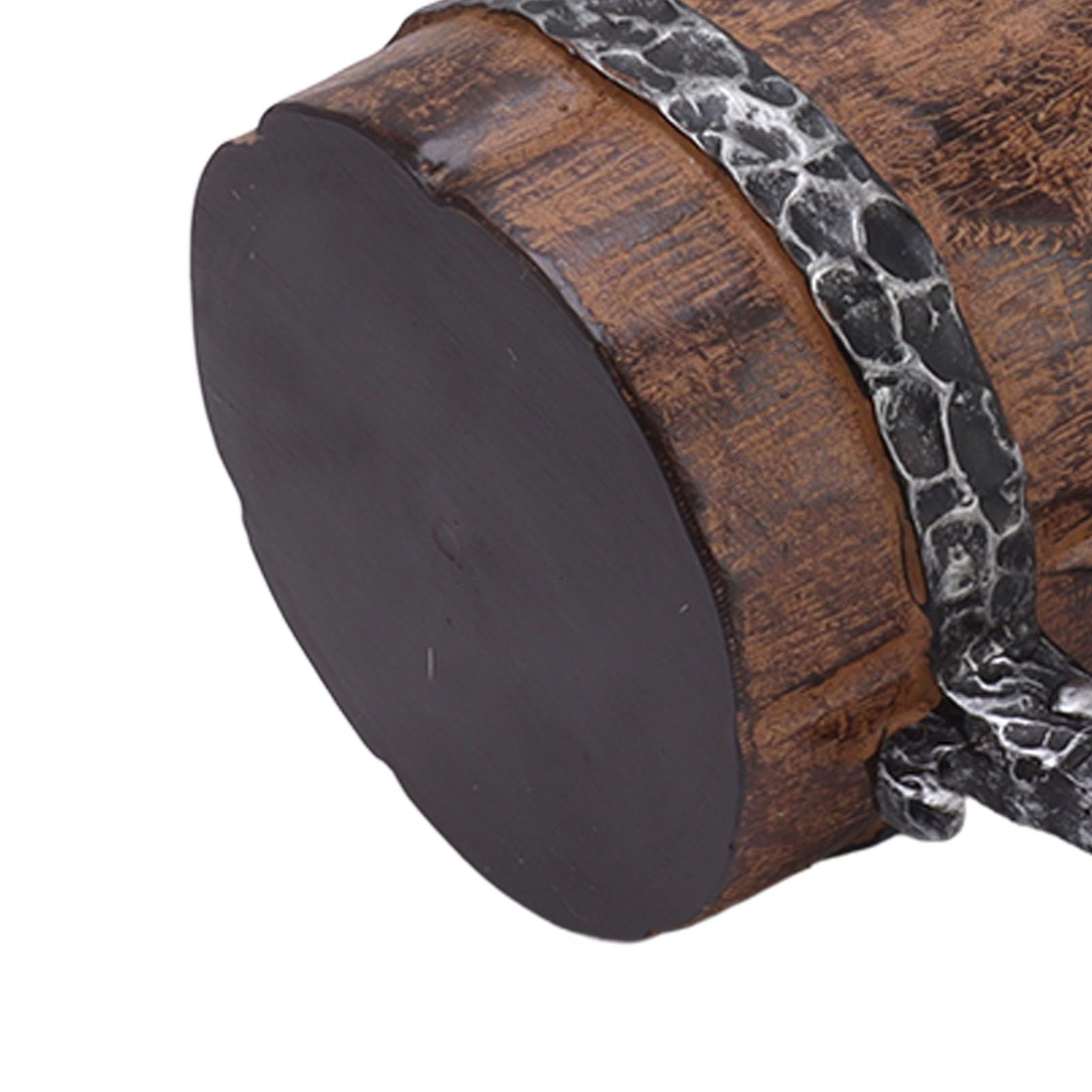 Srliya Chope à Bière Viking en Résine de Style Médiéval, Chope en Bois pour Bar, Restaurant, Décoration D'intérieur, Acier Inoxydable 304, Double Paroi pour Boissons Chaudes et Froides, 4,9 X 3,7