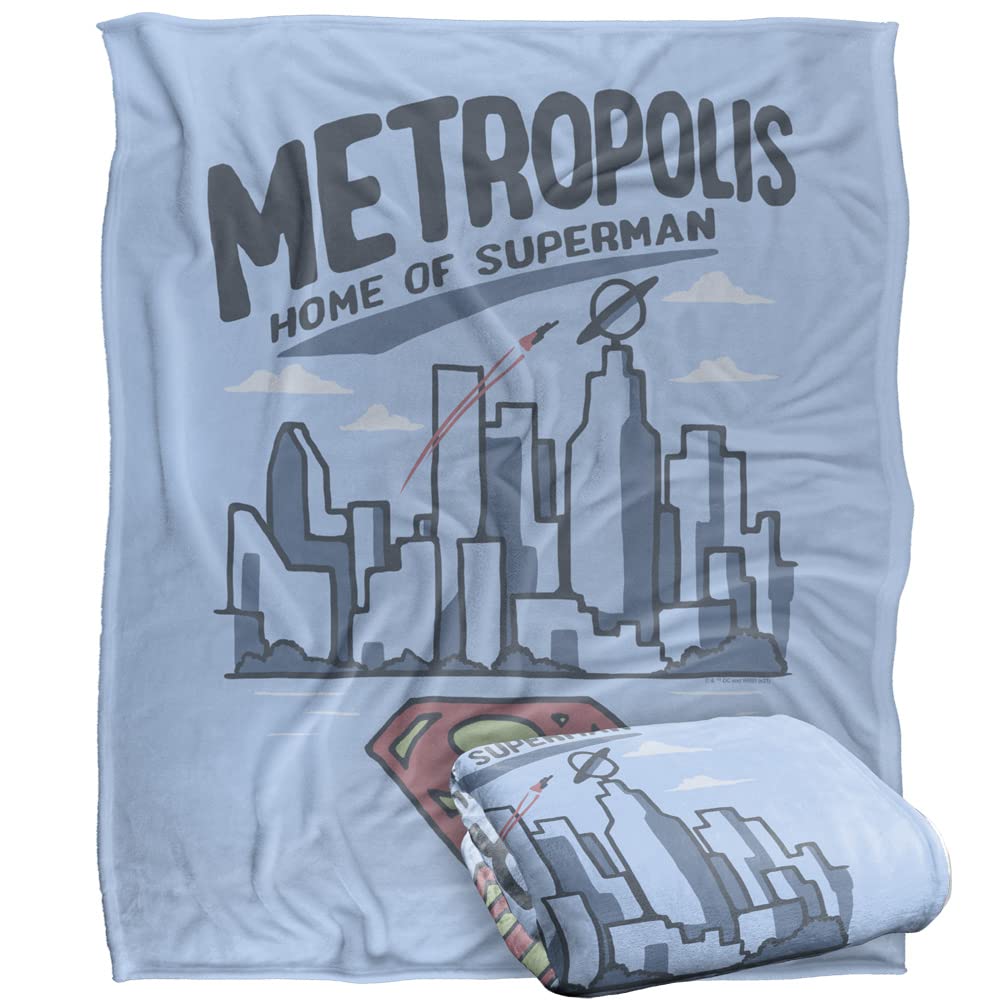 Logovision Multicolor Superman Blanket, 152 X 127 Cm The City Of Sl Silky Touch Super Soft Throw Blanket