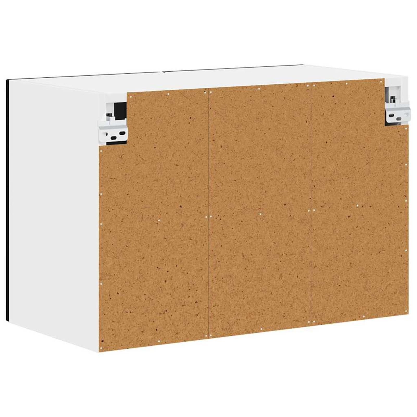 Homgoday Weiße Wandküche mit Regalbrettern & Metallgriffen - Stauraum für Küche & Gewürze Model884556