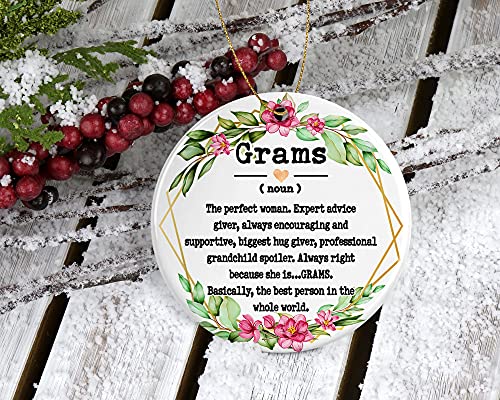 Wolfedesignpdd Grams Noun Ornament - Christmas Ornament For Grams - Mother's Day Ornament - Grams Gifts - Grams Definition - Keepsake Printed On Both Sides #TOP1
