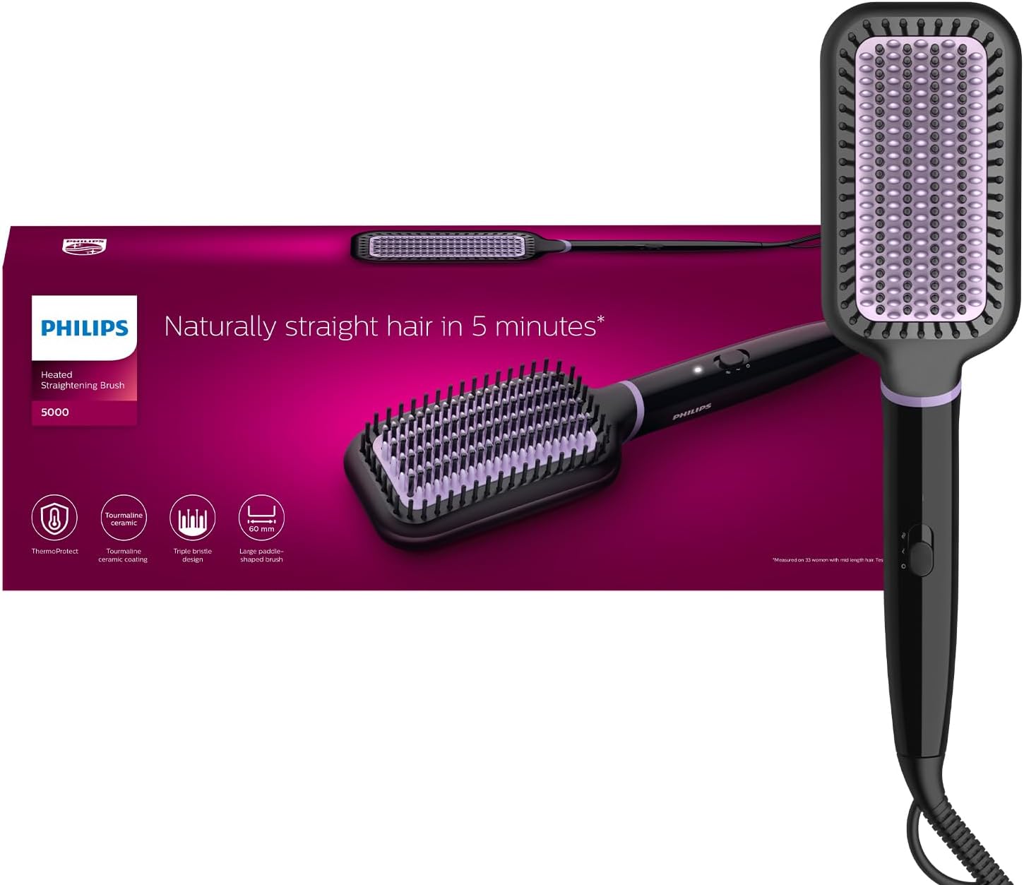 PHILIPS Bhh880, Auto Curler & Heated Straightening Brush, Style Care, BLACK