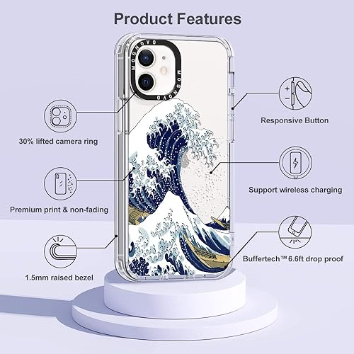 Miniatura 6 de MOSNOVO - Funda para iPhone 12 Mini, con protección Buffertech contra impactoscaídas de hasta 6.6 pies, de poliuretano termoplástico transparente