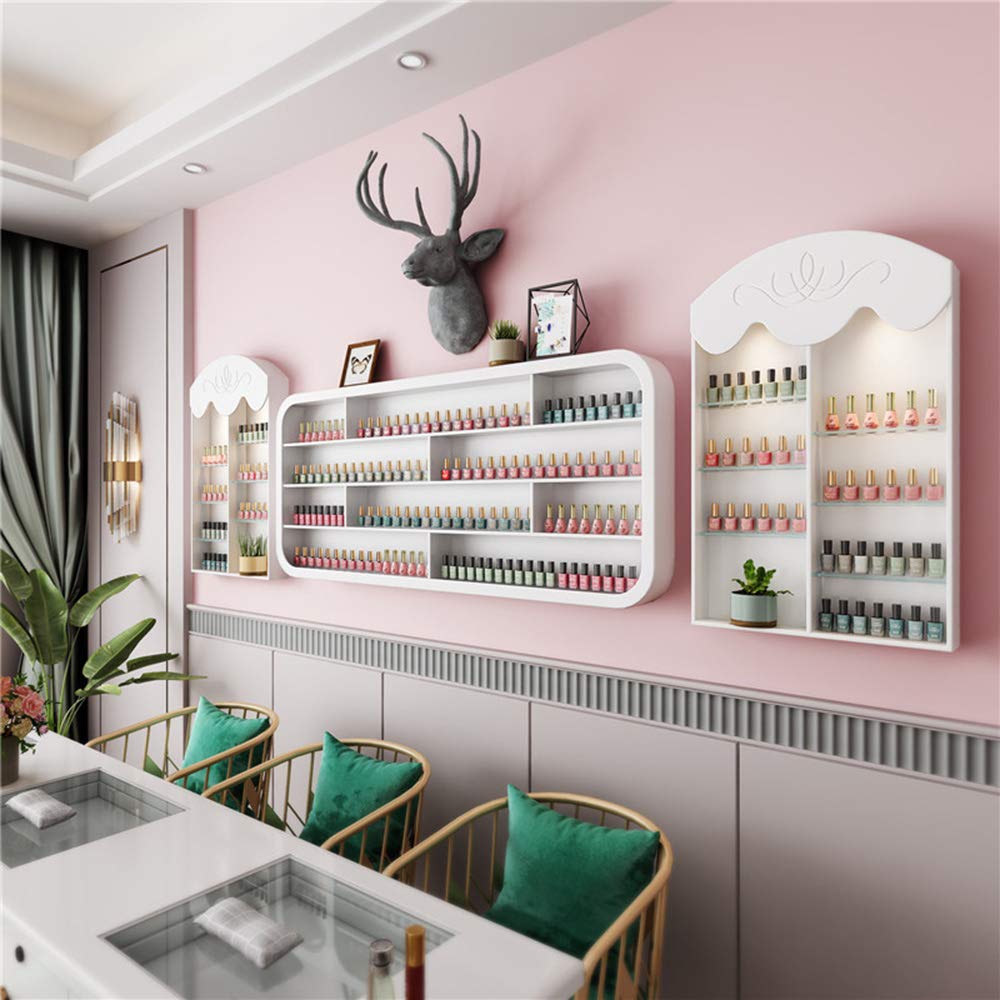 Nagellack ätherisches Öl Display Regal im Nagelstudio, Nagellack Lagerung Wandregal Wandvitrine, High-Density Board Holz hängende Wand Nagellack Lagerregal