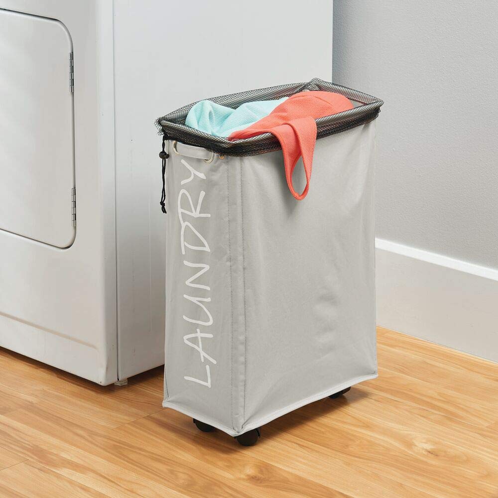 Buy mDesign Laundry Hamper — Collapsible Clothes Hamper with Wheels