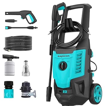 Kapicon KP-40 High Pressure Car Washer Machine, Motive Power 2000 watt and max Pressure 150 bar with Cyan Blue Colour.