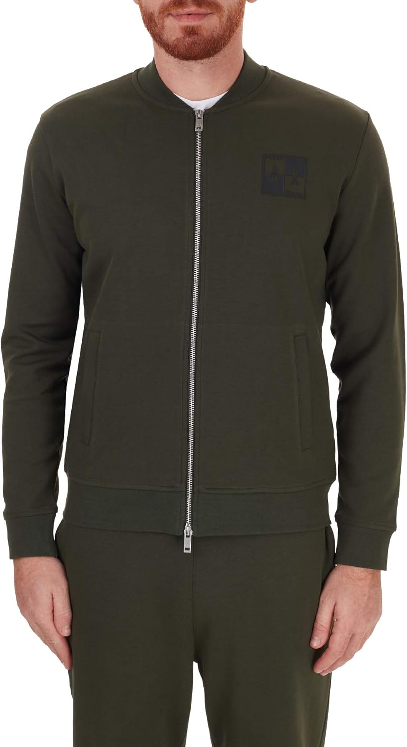 Armani Exchange Men's Box Logo Knit Bomber Jacket