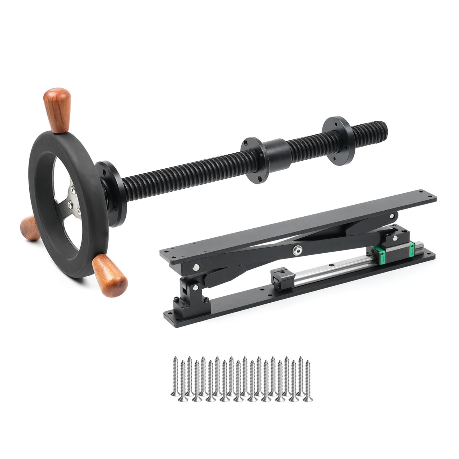 Kaccde Black Worktable Vise Set With Stainless Steel Back Panel And Smooth Inertial Operations Mechanism Workbench Leg Vise