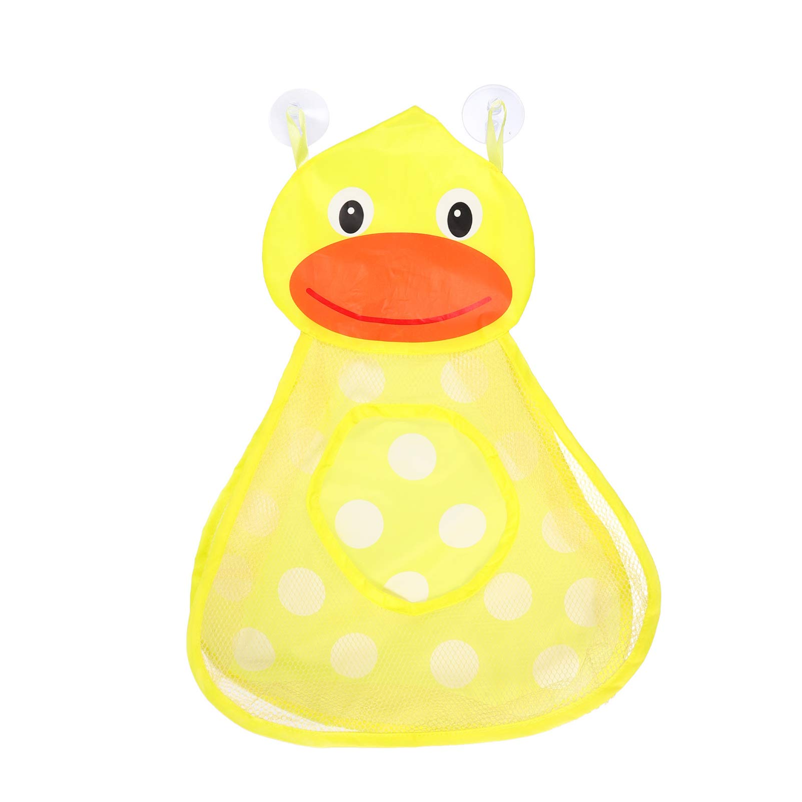 GTVGJH Mesh Bath Toy Organizer Bathtub Toy Storage Bag Quick Dry Toys Holder with Suction Cup Hooks for Bathroom Shower Toys Shampoo Soap Yellow Duck