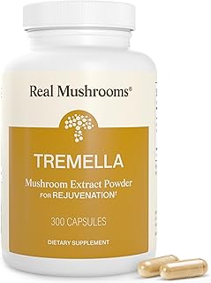 Real Mushrooms Tremella Mushroom Capsules – Organic Tremella Extract from Fruiting Body – Vegan, Non-GMO, No Fillers – for Daily Wellness Routine – 300 Count Mushroom Blend Supplements