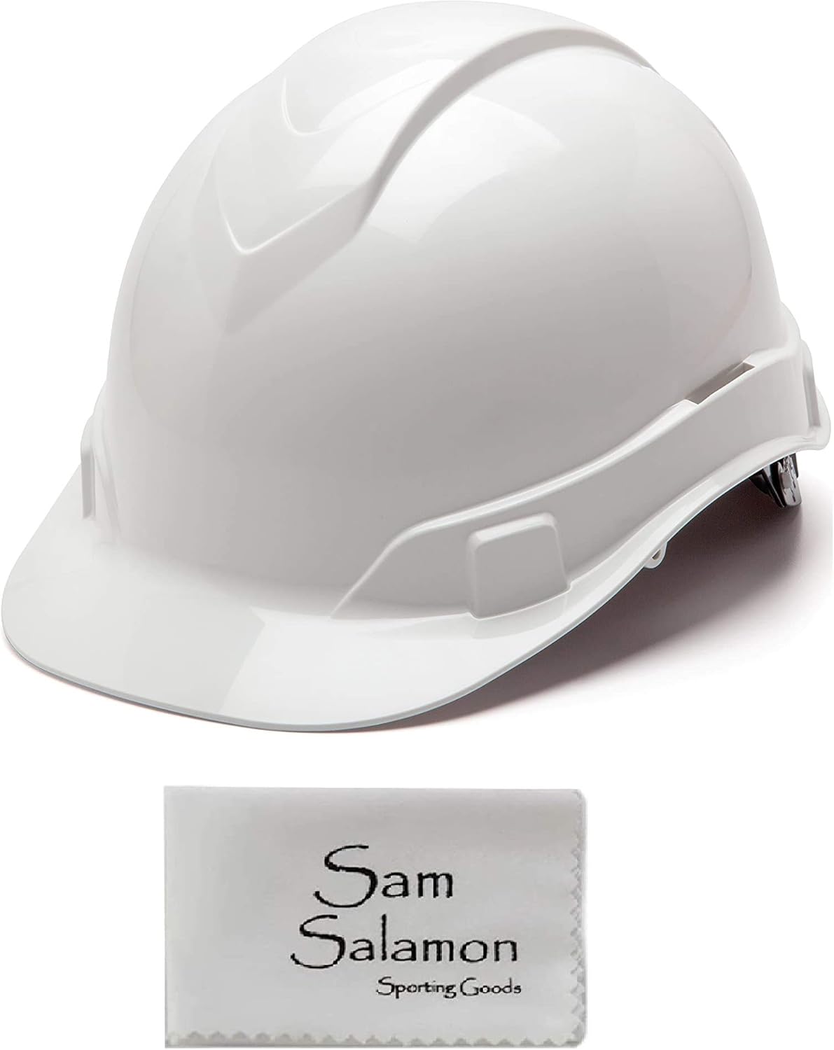 Pyramex Ridgeline Cap Style Hard Hat, Vented, 4-Point Ratchet Suspension, Black Graphite Pattern w/Micro Sam Salamon Cloth : Tools & Home Improvement