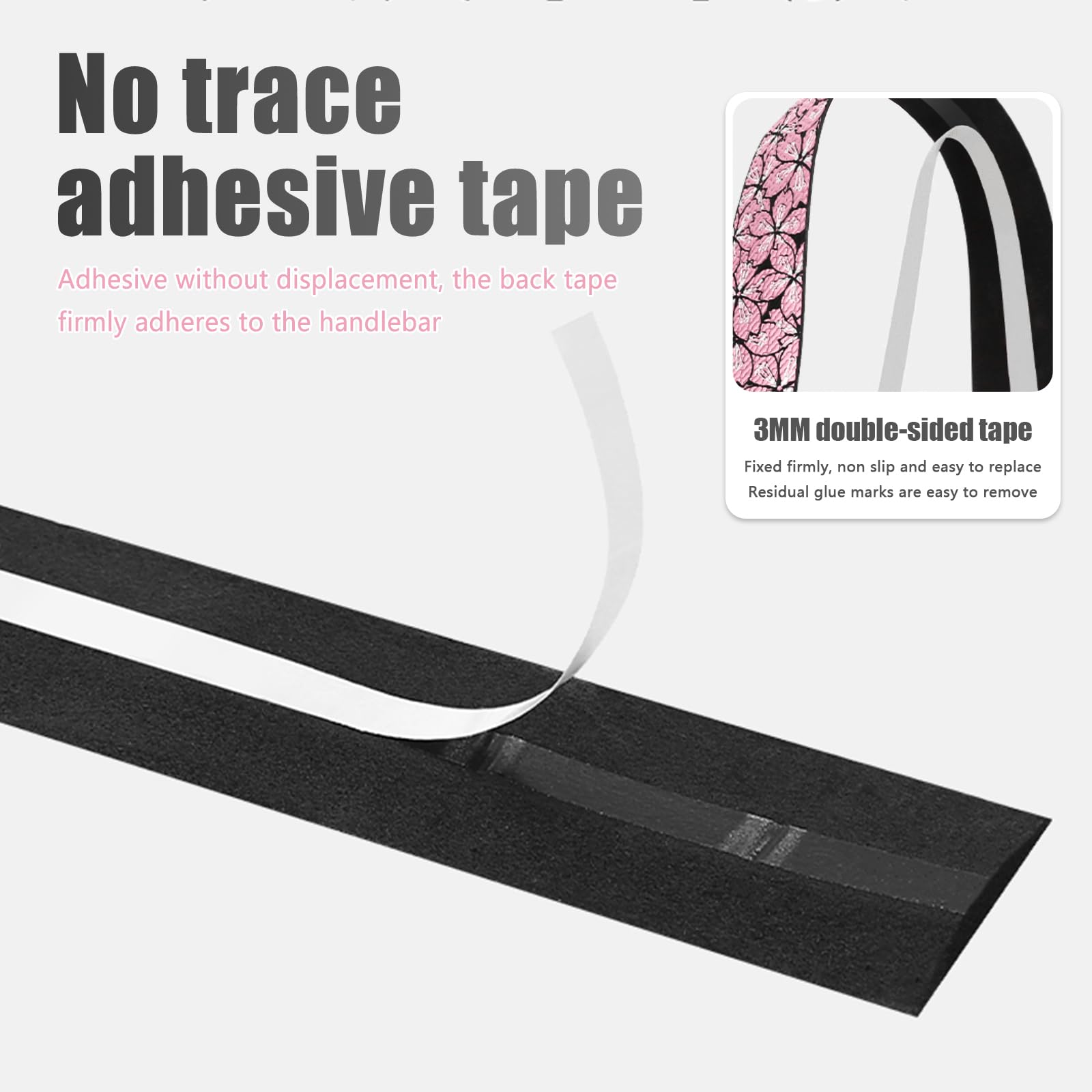 Nastro Manubrio Bicicletta, Bicycle Cycling Nastro, per MTB e bici da corsa, antiscivolo e ammortizzante, avvolgete il vostro manubrio (Nero Bianco)