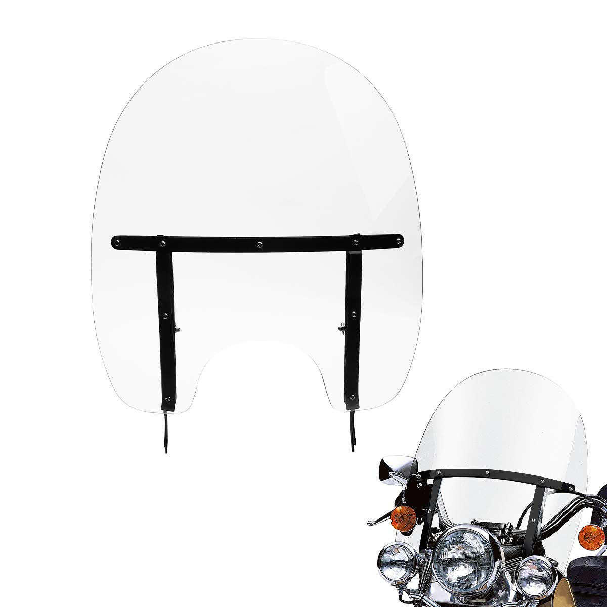 King Size Detachable Windshield Clear Windscreen For Harley FL Softail Models 2000-Later