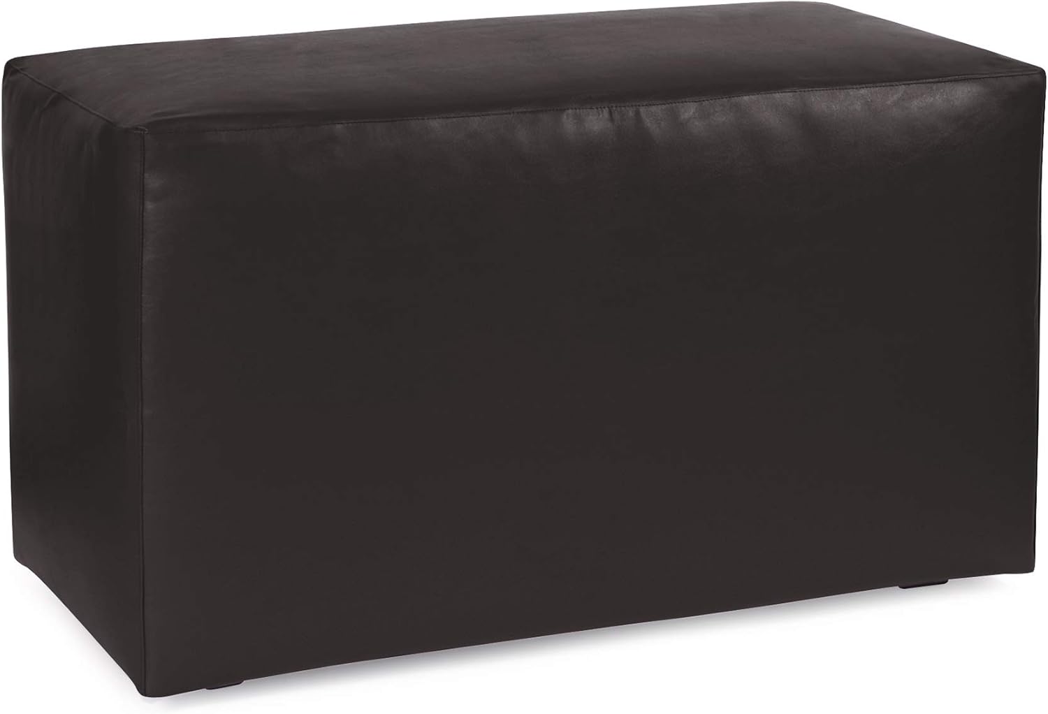 Howard Elliott Collection Rectangular Patio Cushion Bench with Cover, Footrest and Coffee Bench Seating for Living Room, Bedroom and Outdoor Use, Cushioned Furniture, 36 x 20 Inch, Atlantic Black