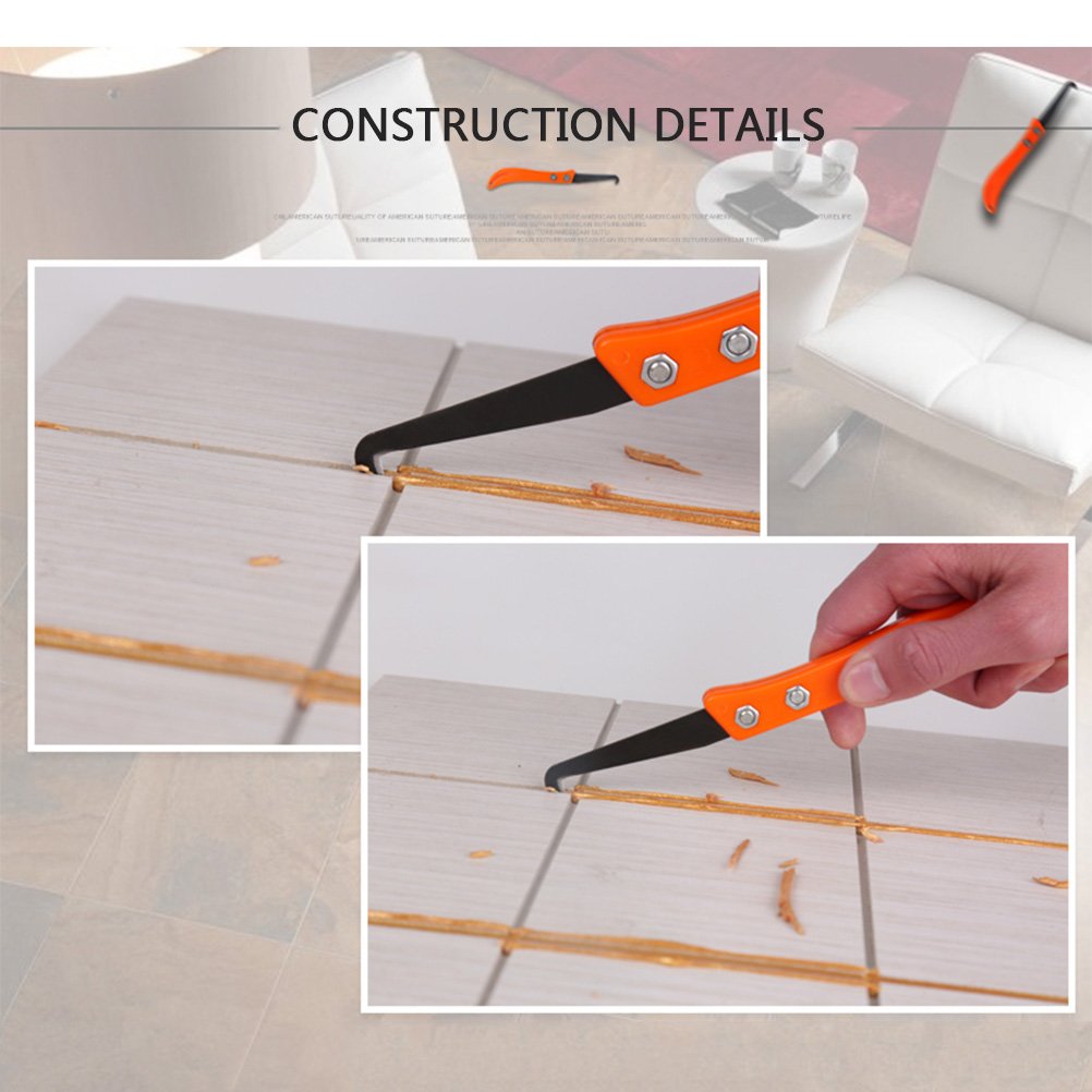 Raschietto per Fughe Piastrelle Grout Remover 2PCS Kit Rimozione Silicone Stucco con 10 PEZZI Coltello Acciaio
