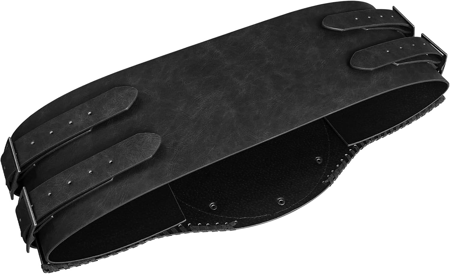 HiiFeuer Viking Embossed Double Dragon Waist Armor, Vintage Norse Faux Leather Wide Belt, Medieval Mercenary Corset Belt - Image 3