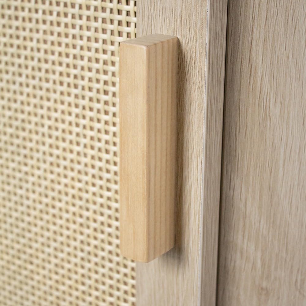 Box and beyond – Mueble esquinero – 40 x 40 x 172 cm – Madera, cannage – Almacenamiento – Salón, dormitorio, oficina, estilo bohemio y vintage