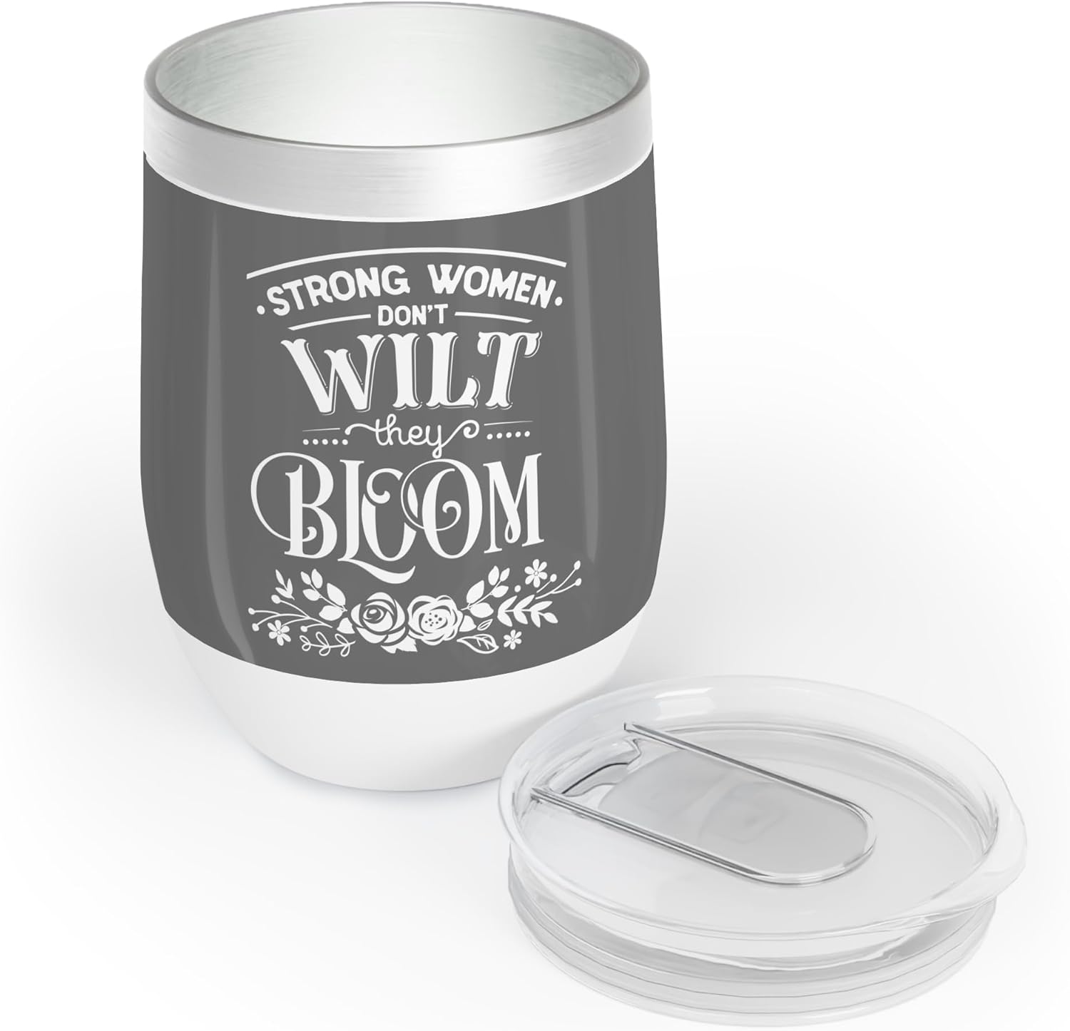Gift for Strong Woman Strong Women Don't Wilt They Bloom Stainless Steel Insulated Tumblers for Motivation - Pink