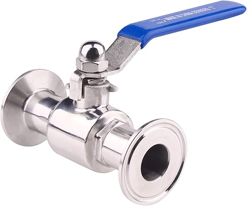 Miniatura 5 de DERNORD Válvula de bola de tres abrazaderas de 1,5 "acero inoxidable 304, revestimiento de PTFE. (tubo de 1 pulgada OD)