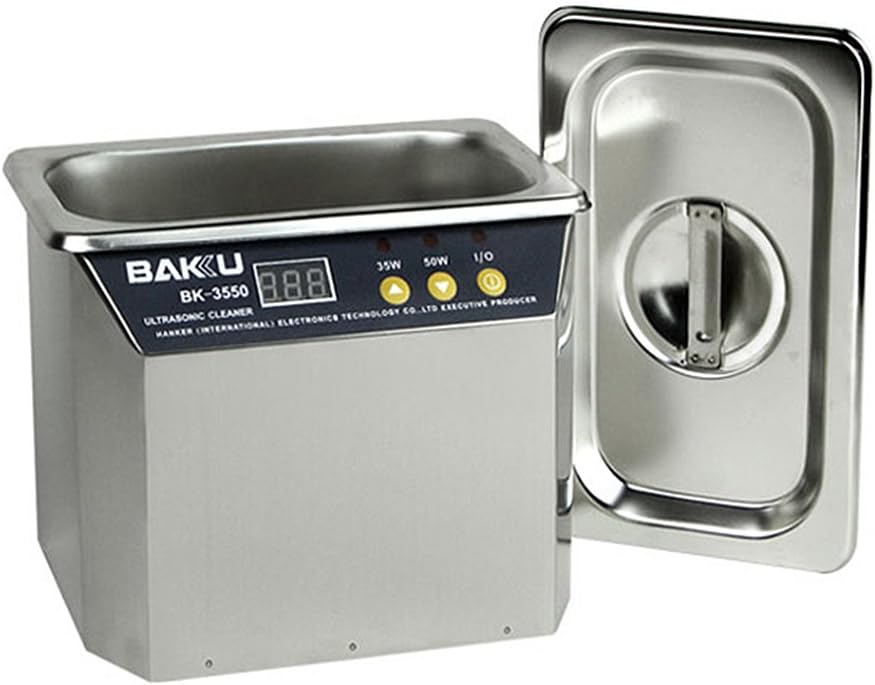 BAKU BK-3550 Mini Multifunctional LCD Digital Display Ultrasonic Cleaner Cleaning Machine for PCB/Circuit Board Consumer Electronics, 800ML