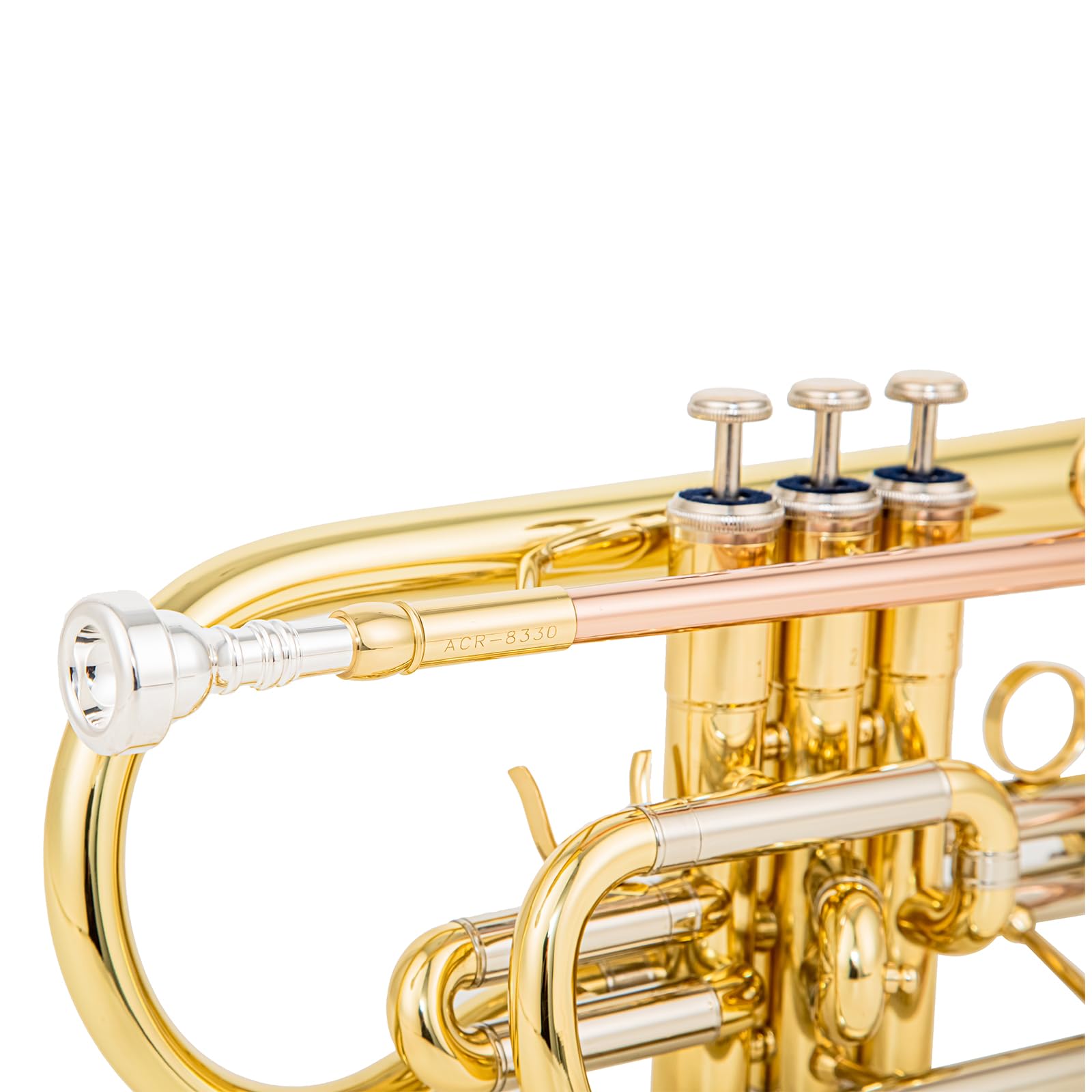 ACR-8330 Bb cornet for beginners Intermediate players stainless steel valves gold brass leadpipe 120mm 2 water keys lightweight durable lacquered instrument with case - Image 6