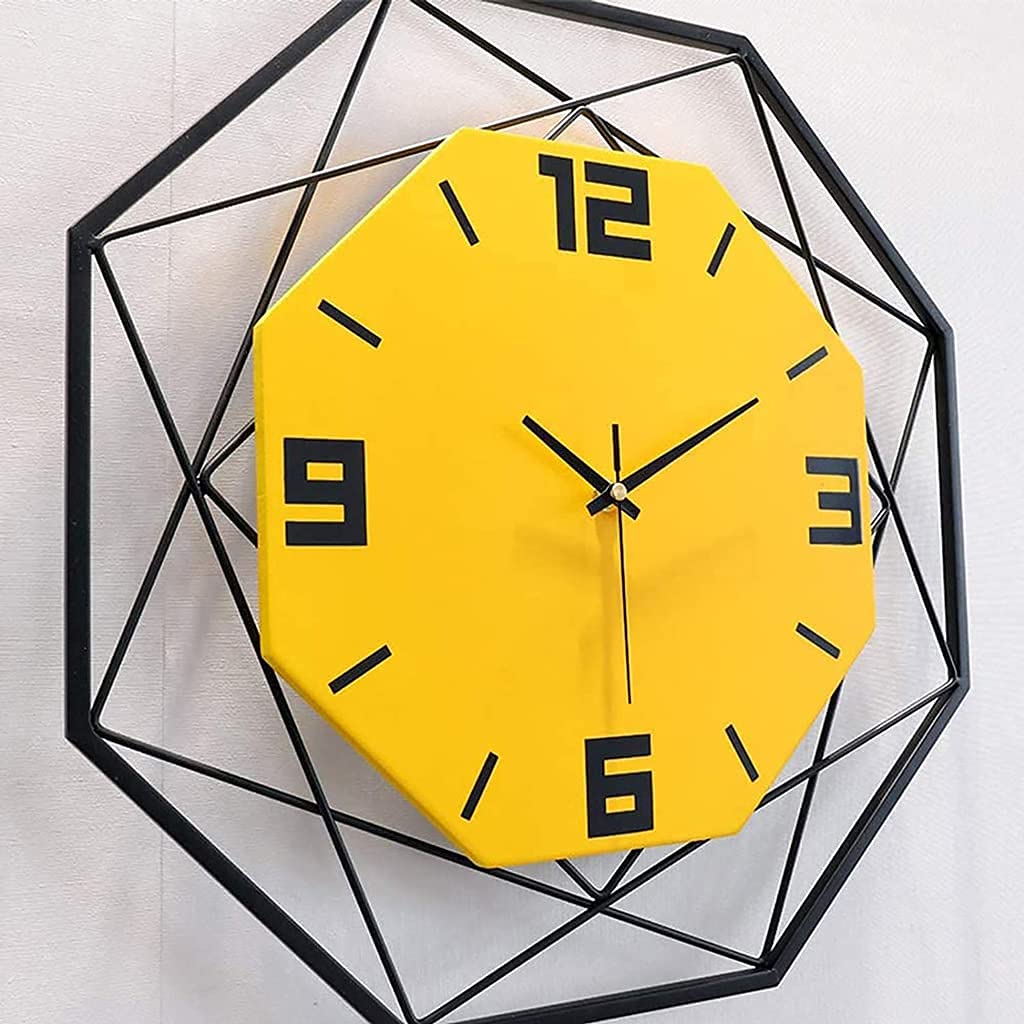 Horloge murale de cuisine ou salon au design polygone moderne et épuré