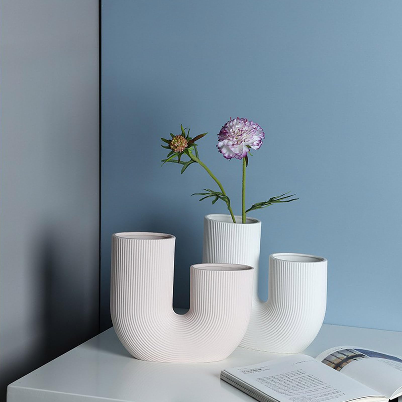 Stampo per vaso di fiori a forma di U, in silicone, flessibile, per resina, candelieri, gesso, decorazioni per la casa