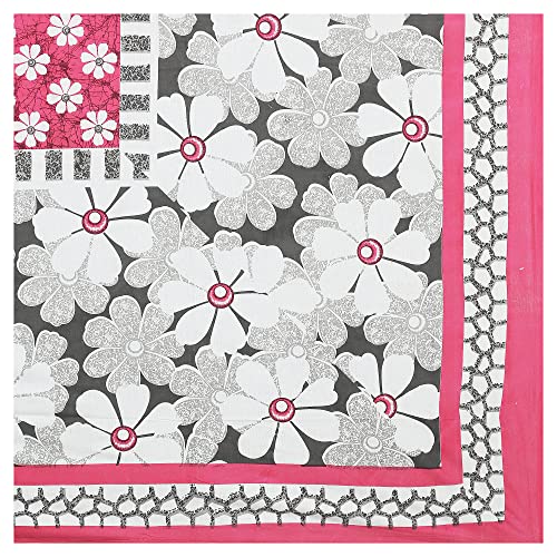 Image of RajasthaniKart Pure 100% Cotton Double Bed Sheet with 2 Pillow Covers (Bedsheet for Double Bed Cotton, Pink,Floral)