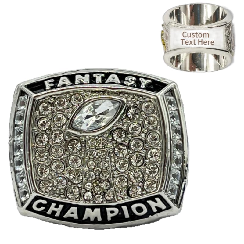 TUOYU Customize Fantasy Football Championship Silver Gold Rings Trophies(Custom,9)