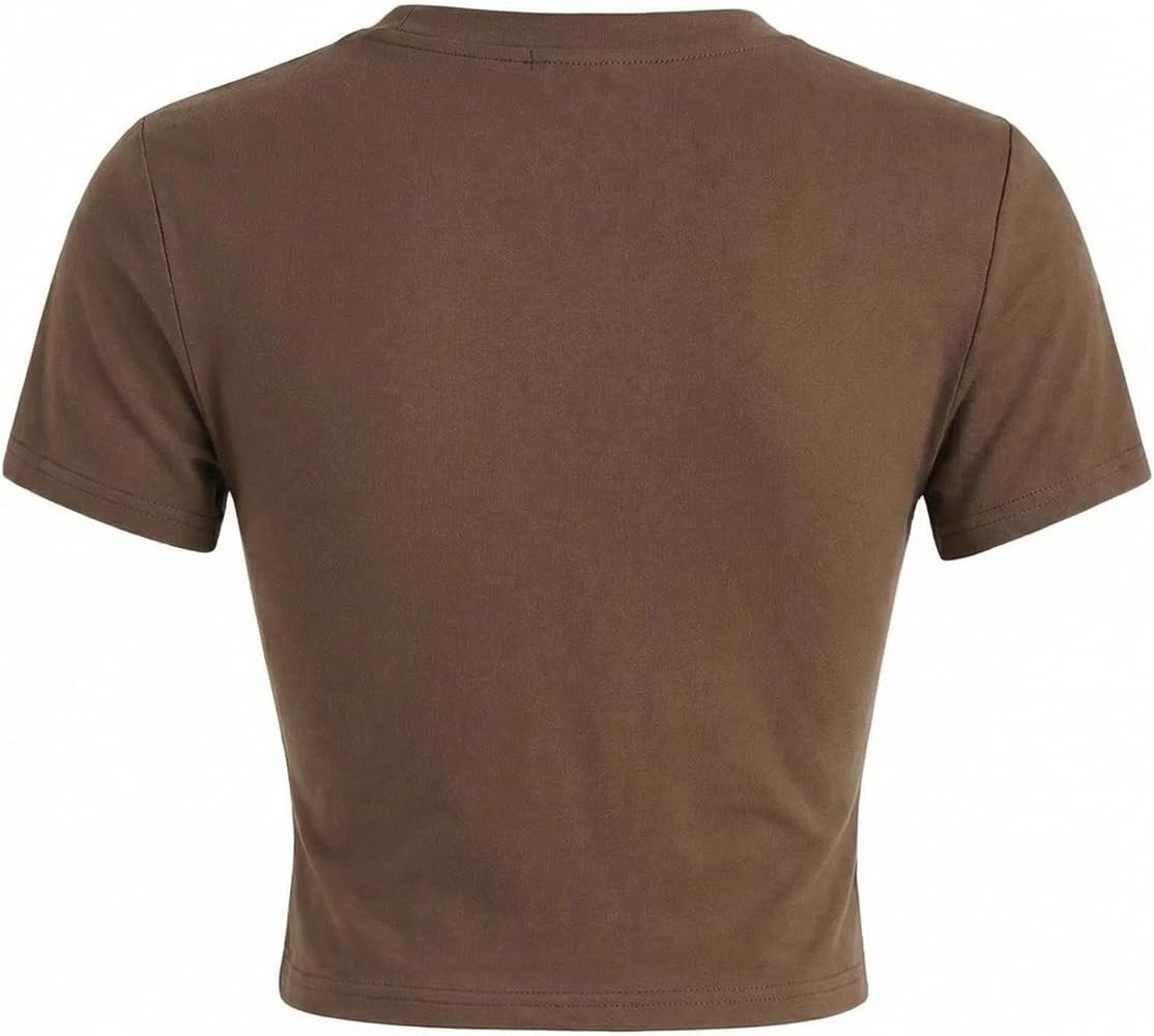 Verdusa Women's Baby Tee Summer Goth Top Vintage Graphic Tees Short Sleeve Going Out Tops - Image 2