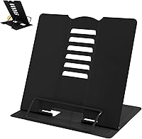 Camelmother Metal Adjustable Book Stand Holder - 6 Positions, Posture Correcting Reading Stand for Books, Tablets, Cookbooks