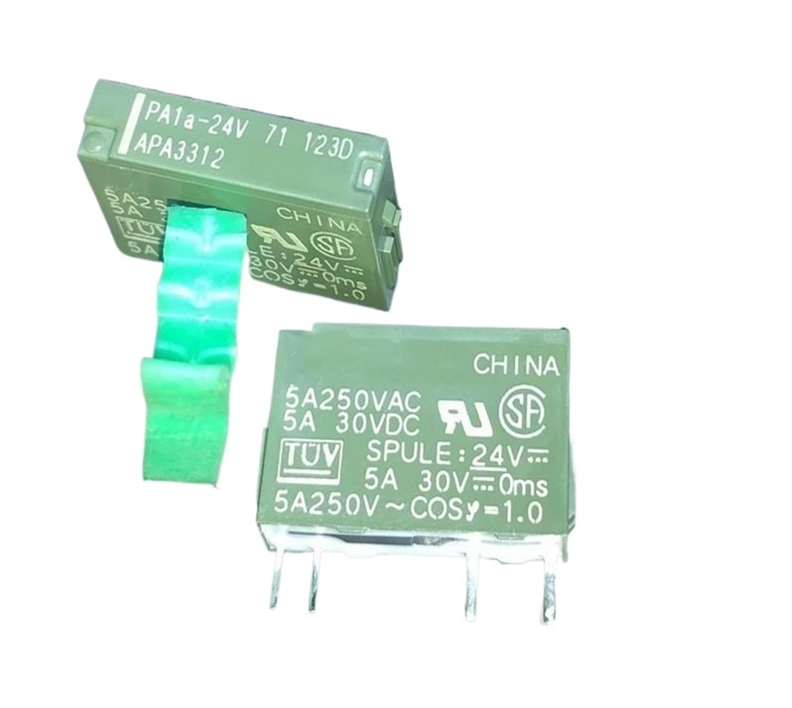 Relé PA1a-24V APA3312 de 5A con conmutación estable de 4 pines para placas electrónicas