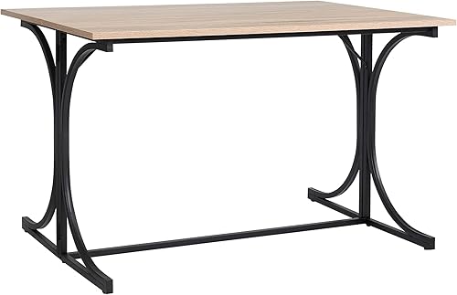 HOMCOM Mesa de comedor plegable, mesa rectangular con marco de metal, ahorro de espacio para cocina pequeña, color negro