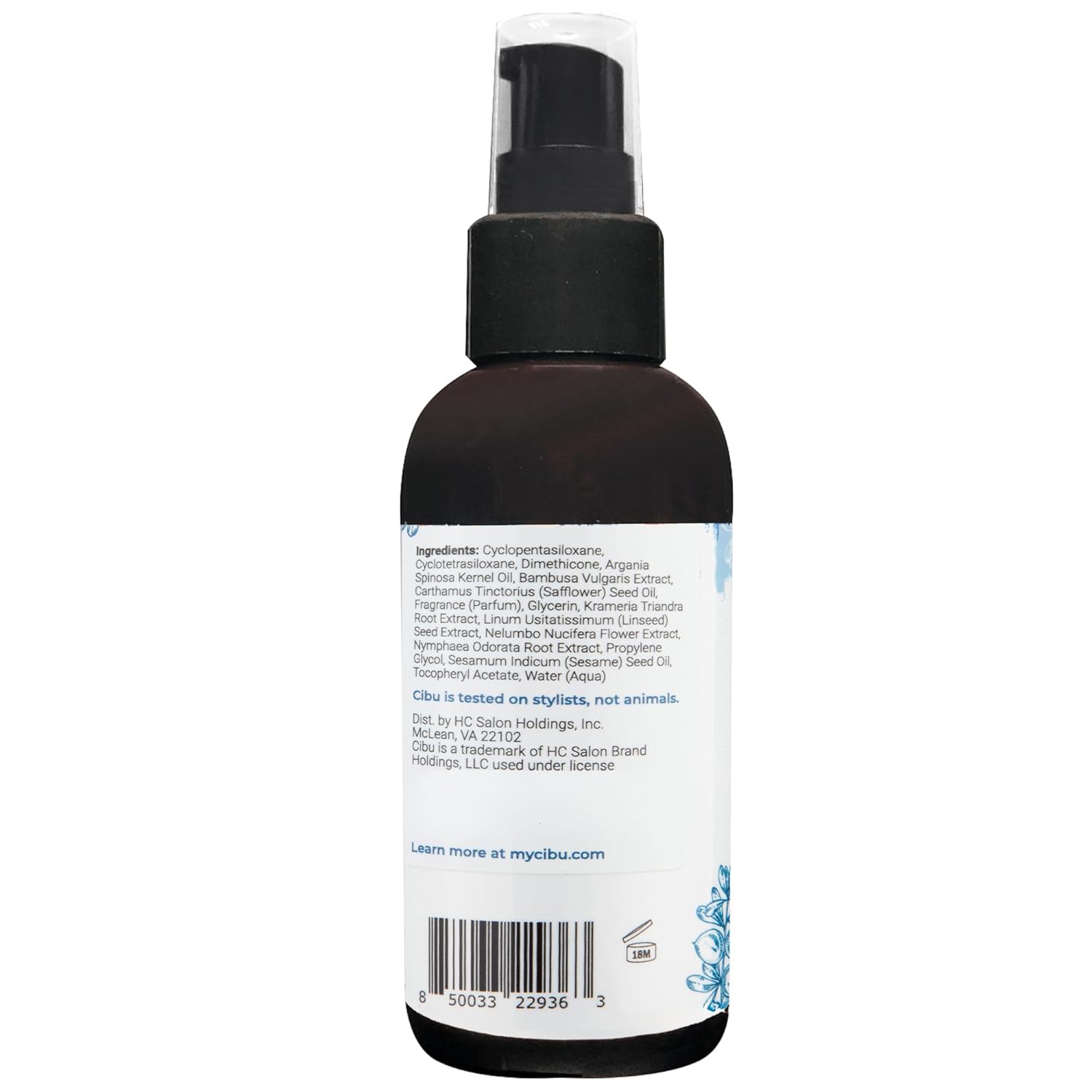 CIBU Nourishing Argan Oil Hair Serum | Anti-Frizz, Heat Protectant & Anti-Breakage Formula | Lightweight Hair Treatment | 4 Ounces