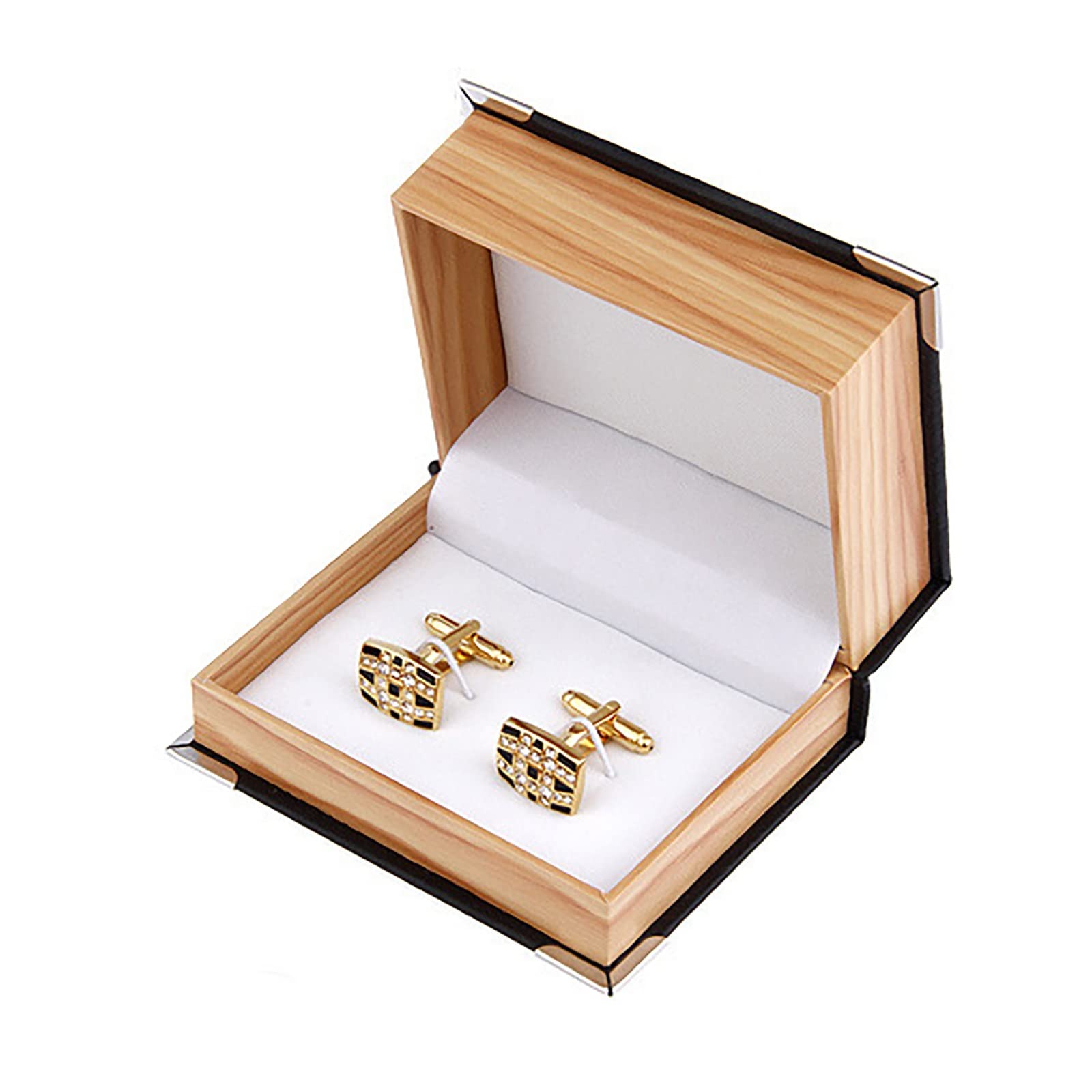 Boîte à Boutons de Manchette en Cuir PU, boîte d'emballage pour Boutons de Manchette pour Affaires de Mariage (Noir 8,7 x 6,8 x 4 cm) (Noir 8,7 x 6,8 x 4 cm)