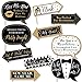 Big Dot of Happiness Funny New Year's Eve - Gold - 2020 New Years Eve Party Decorations - Photo Booth Props Kit - 10 Piece