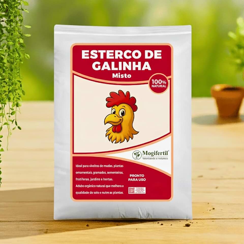 Esterco de Galinha 5Kg Mogifertil Adubo Natural para Planta, Horta, Jardinagem e Substrato Orgânico