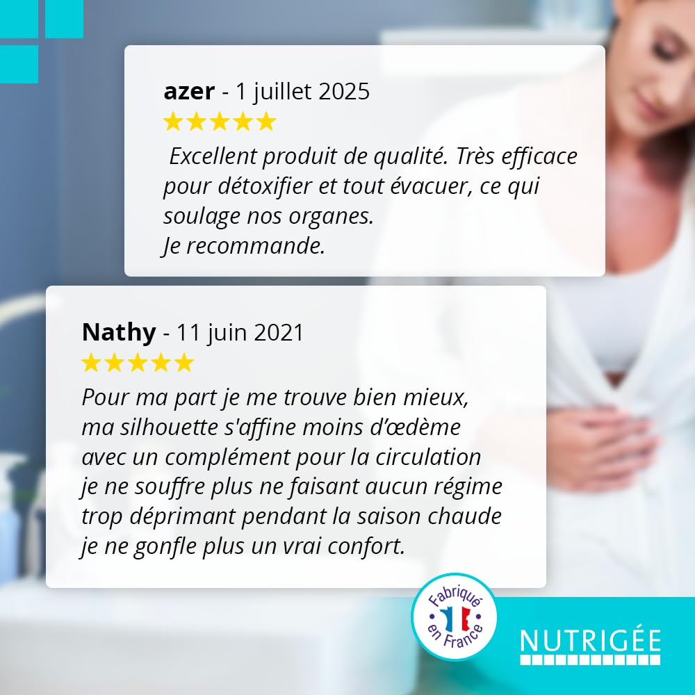 NUTRIGÉE - Détox 38 - Boisson Concentrée Bio - Triple Action - Drainage, Élimination et Purification – 30 Plantes Bio – Anti-Rétention d’Eau et Anti-Cellulite – Complément Liquide Naturel – 300 ml