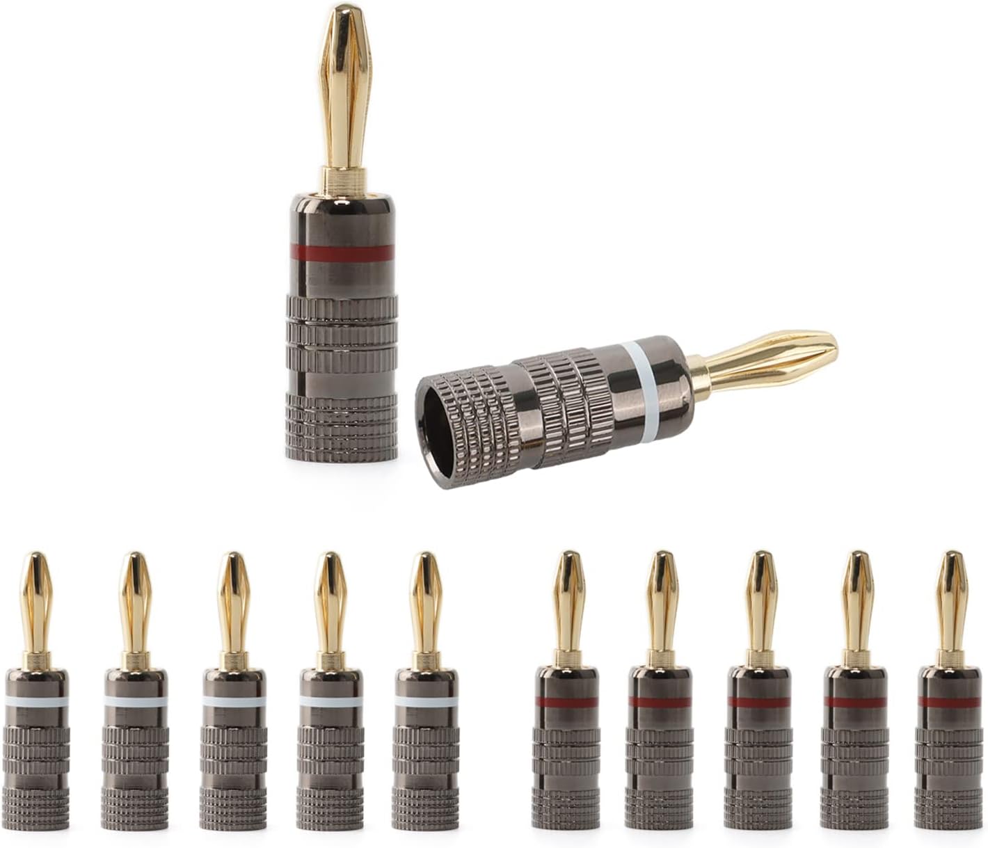 QitinDasen 40Pcs Premium 4mm Banana Spina, Placcato Nickel Banana Connettore Spina Per Cavo