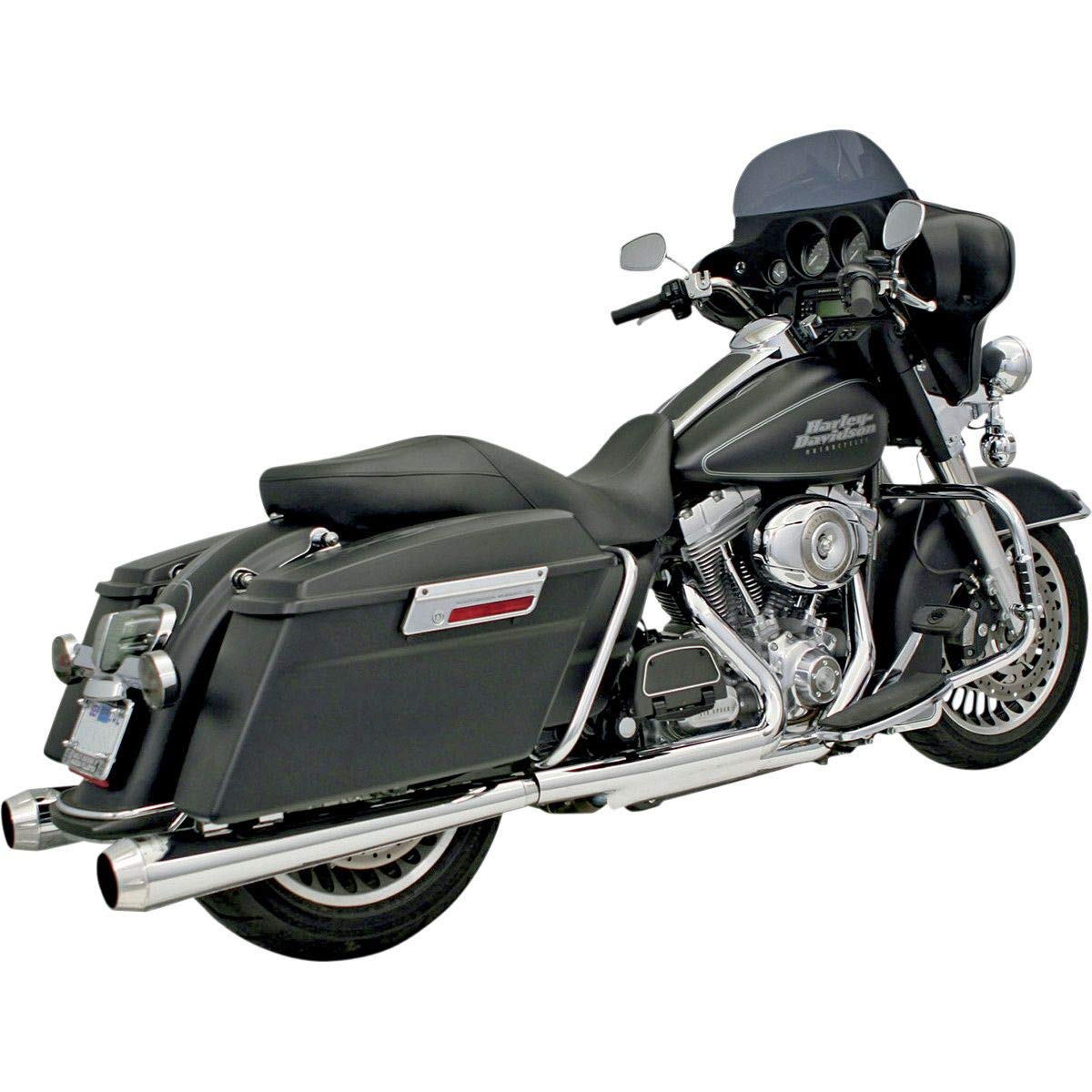 Bassani Xhaust Megaphone Slip-On Exhaust With Baffles (2-1/2" Performance Baffles/Chrome With Polished Billet End Caps)