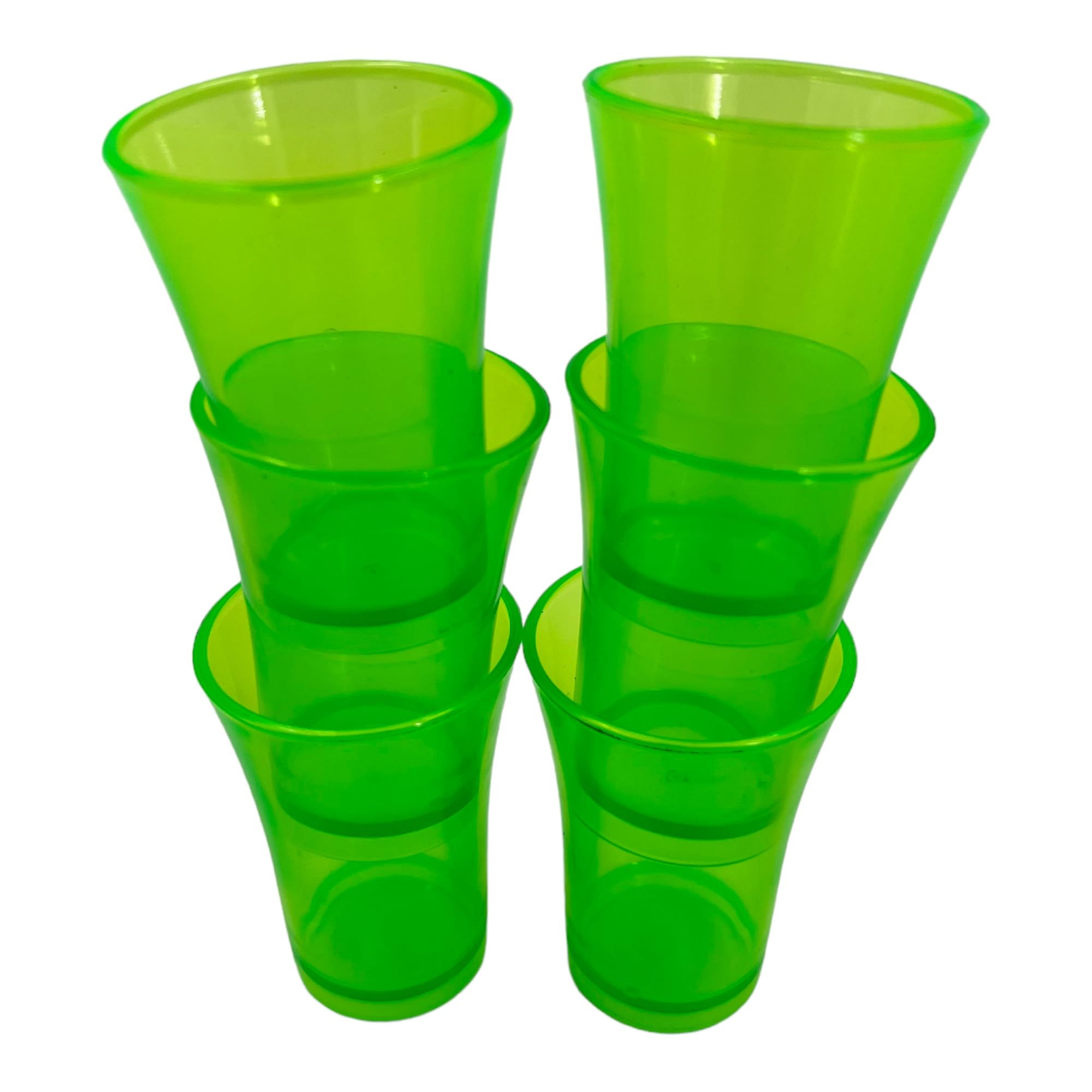 Reusable Shot Glasses Green Pack of 6, 50ml, Plastic Reusable, Shot Glasses, Shot Glasses Set, Novelty Shot Glasses, Tall Shot Glasses, Shot Glass Multiple Colors UK Made Ideal for Parties and Events