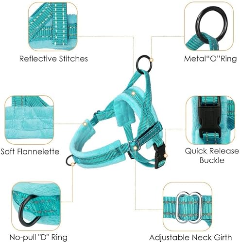 Slowton No Pull Small Dog Harness And Leash Set, Puppy Soft Vest Harness Neck & Chest Adjustable, Reflective Lightweight Harness & Anti-Twist Pet Lead Combo For Small Medium Dogs(Bl-Front Clip,Xxs) #TOP6