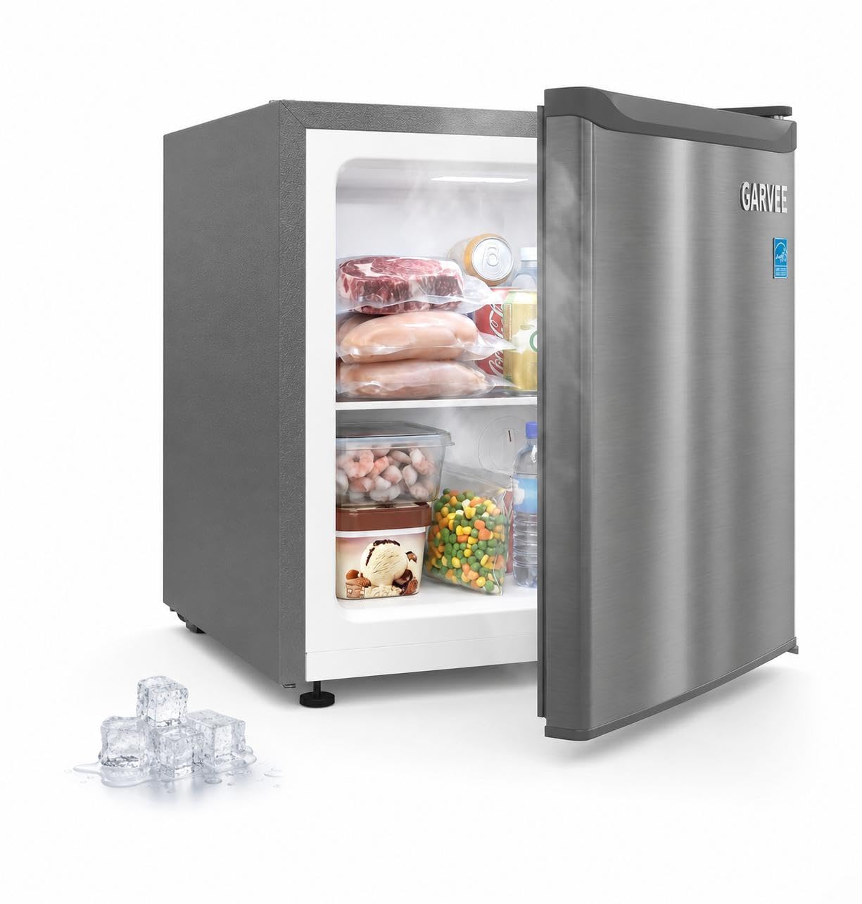 1.1 Cu. Ft. Mini Upright Freezer, Adjustable Thermostat, Reversible Door