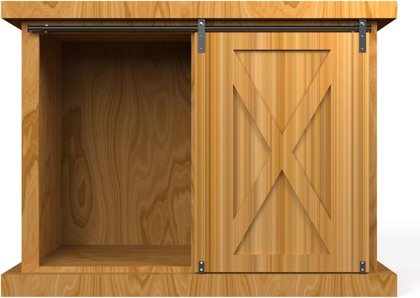 4ft Mini Sliding Barn Door Hardware Track Kit, Double Opening Barn