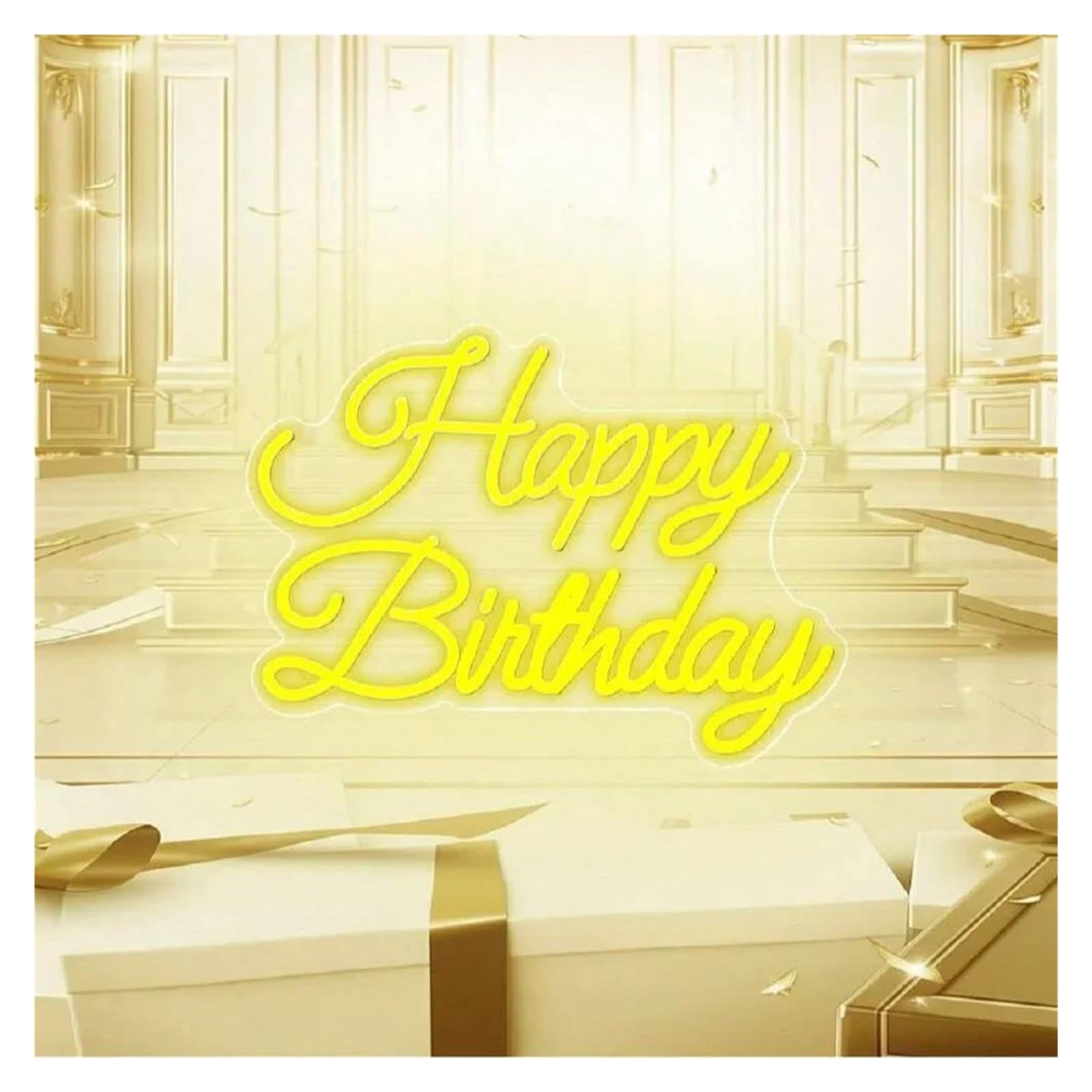 LEMST Signs Lamp Happy Birthday Neon Sign for Wall Decor Neon Lights for Home Bedroom Decor USB Powered Lights for Room Decor 29x40cm
