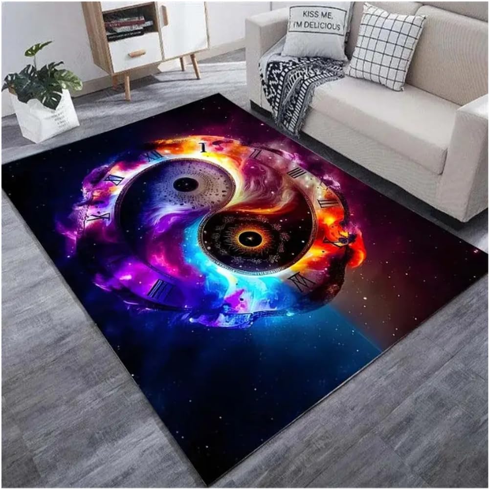 Tapis Yin Yang mystérieux 50x80cm pour décoration de chambre et sol de salon
