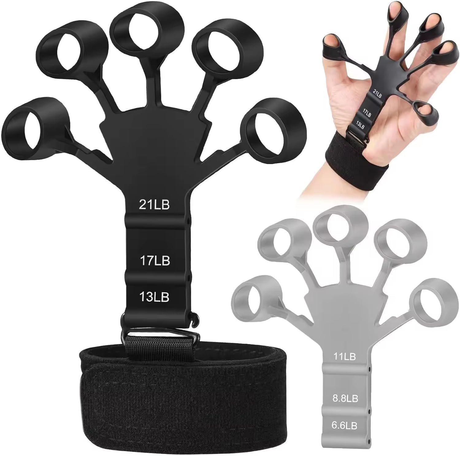TRENDING Finger Strengthener Grip Trainer 6 Resistance Levels (6.6LB–21LB) for Rock Climbing, Musicians, Athletes, Rehabilitation, Arthritis Relief, Hand & Finger Exerciser for Men & Women-image-34